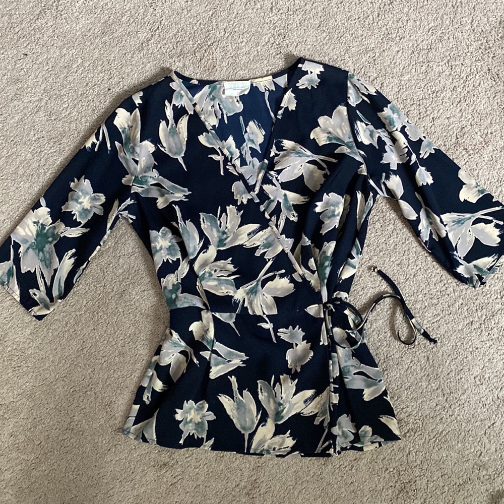 Wrap peplum blouse